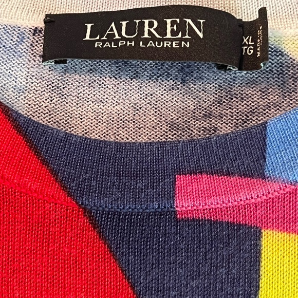 Vintage Lauren Ralph Lauren Colorful Geometric Sweater - Picture 7 of 7